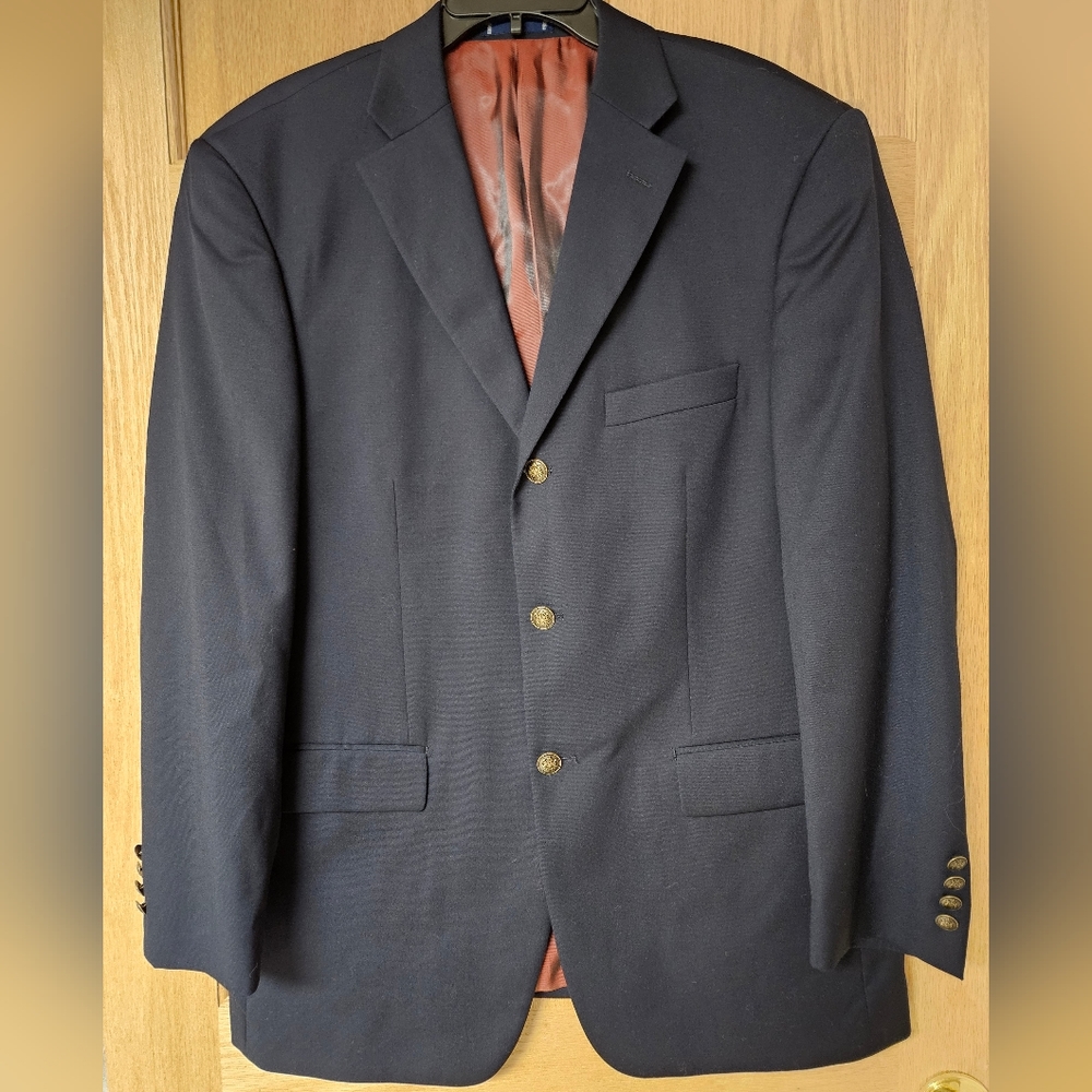 Paul Fredrick‎ 43R Navy Wool Blazer